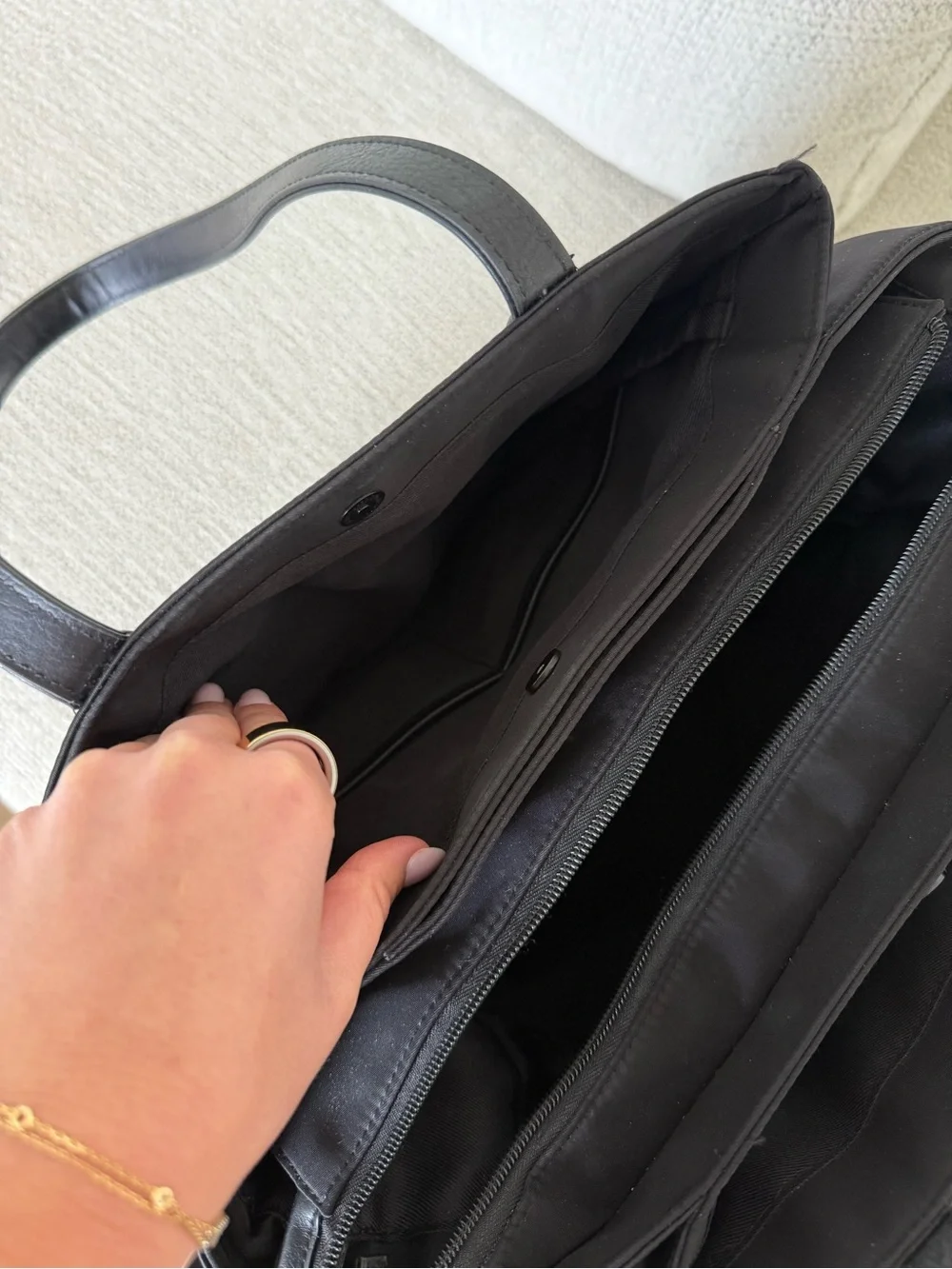 BEIS Black Tote with Detachable Crossbody Strap - Picture 6 of 8